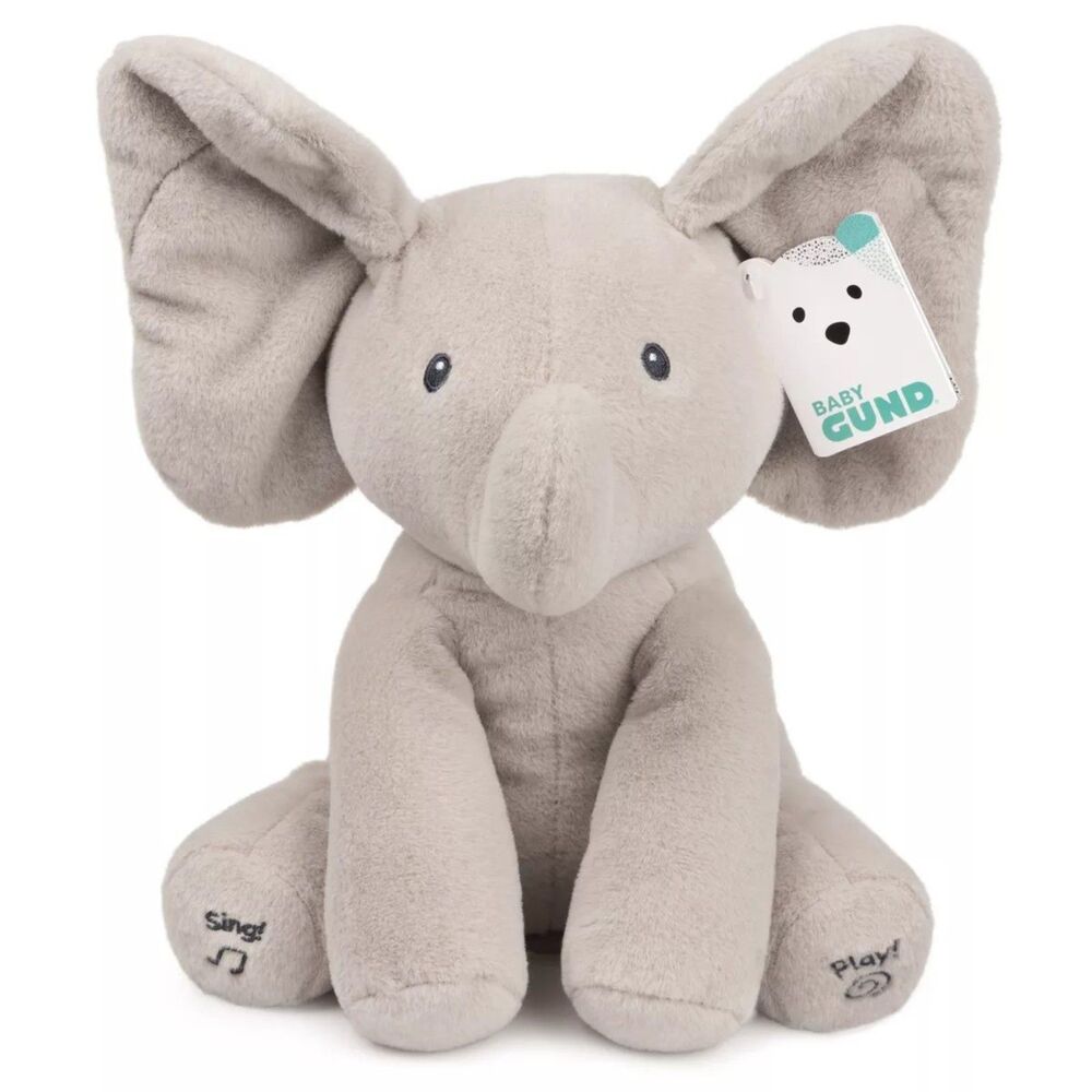 GUND Flappy Elephant Stuffed Animal Plush Animated Musical Peek-A-Boo NEW